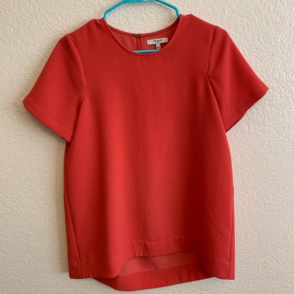 Madewell Tops - MADEWELL orange pink blouse